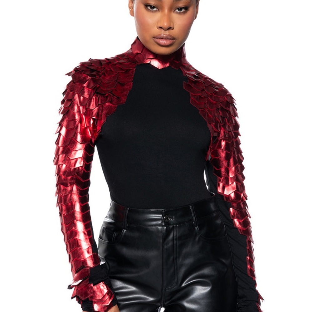 Red and Black Women's Top